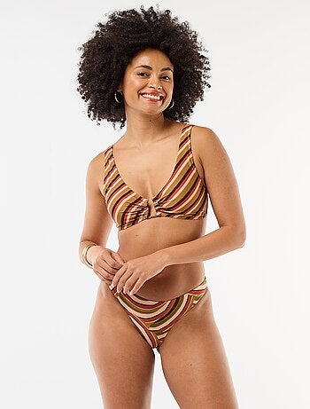 Top de bikini triángulo de microfibra estampado