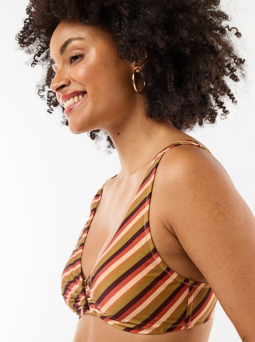 Top de bikini triángulo de microfibra estampado - Kiabi