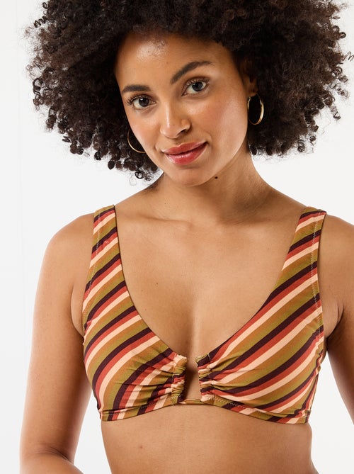 Top de bikini triángulo de microfibra estampado - Kiabi