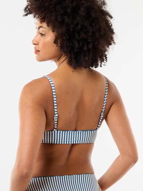 Top de bikini triángulo estampado reversible - Kiabi