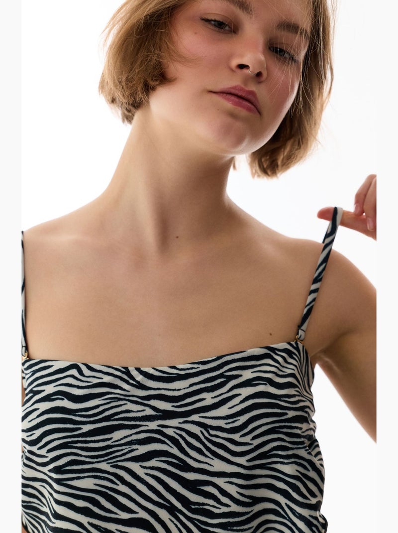 Top de bikini wild zebra scarf penti Negro Blanco - Kiabi