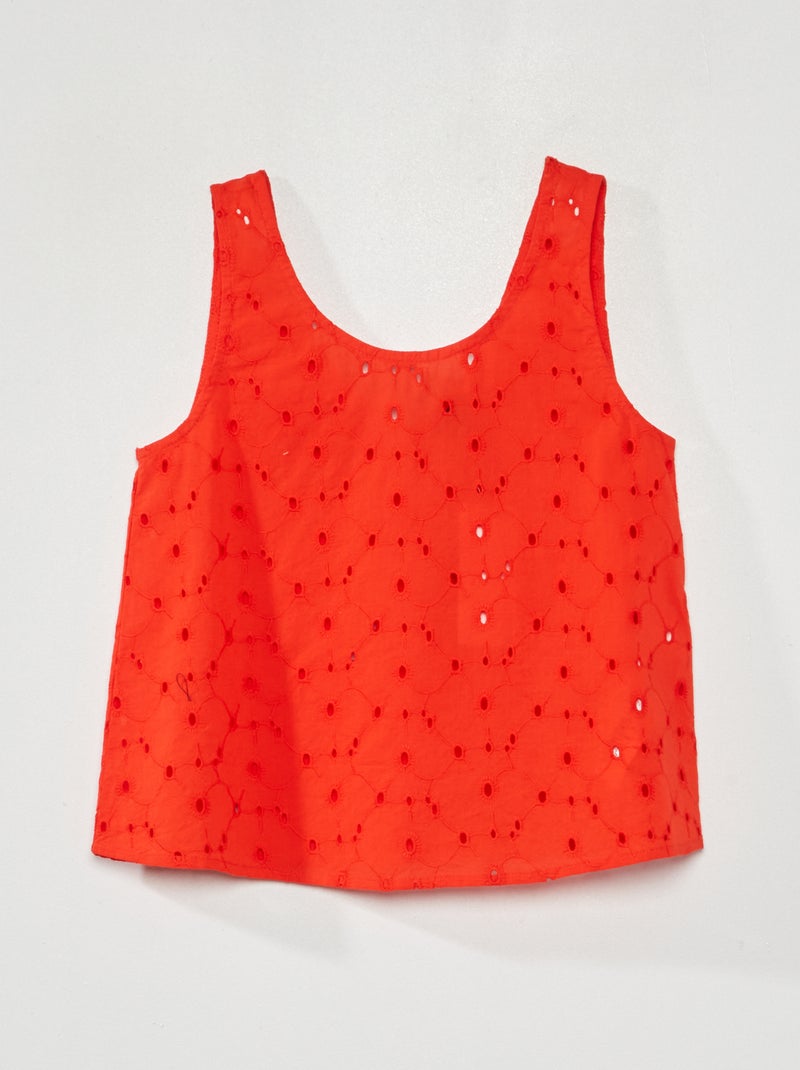 Top de bordado inglés ROJO - Kiabi