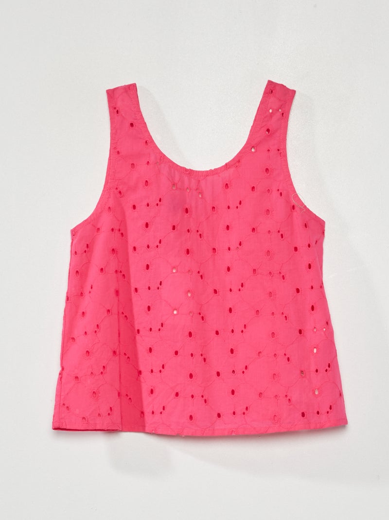 Top de bordado inglés rosa indio - Kiabi