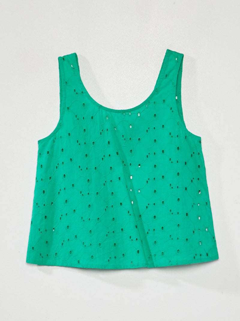 Top de bordado inglés VERDE - Kiabi