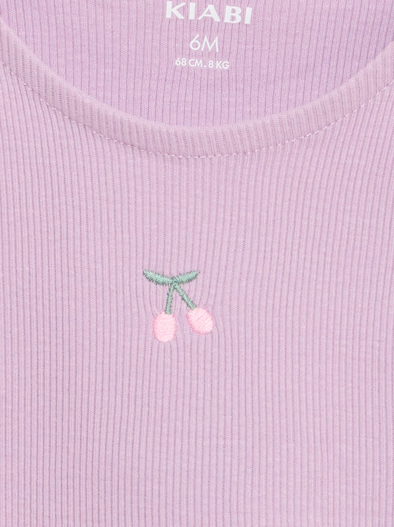 Top de canalé con bajo ondulado Purpura - Kiabi