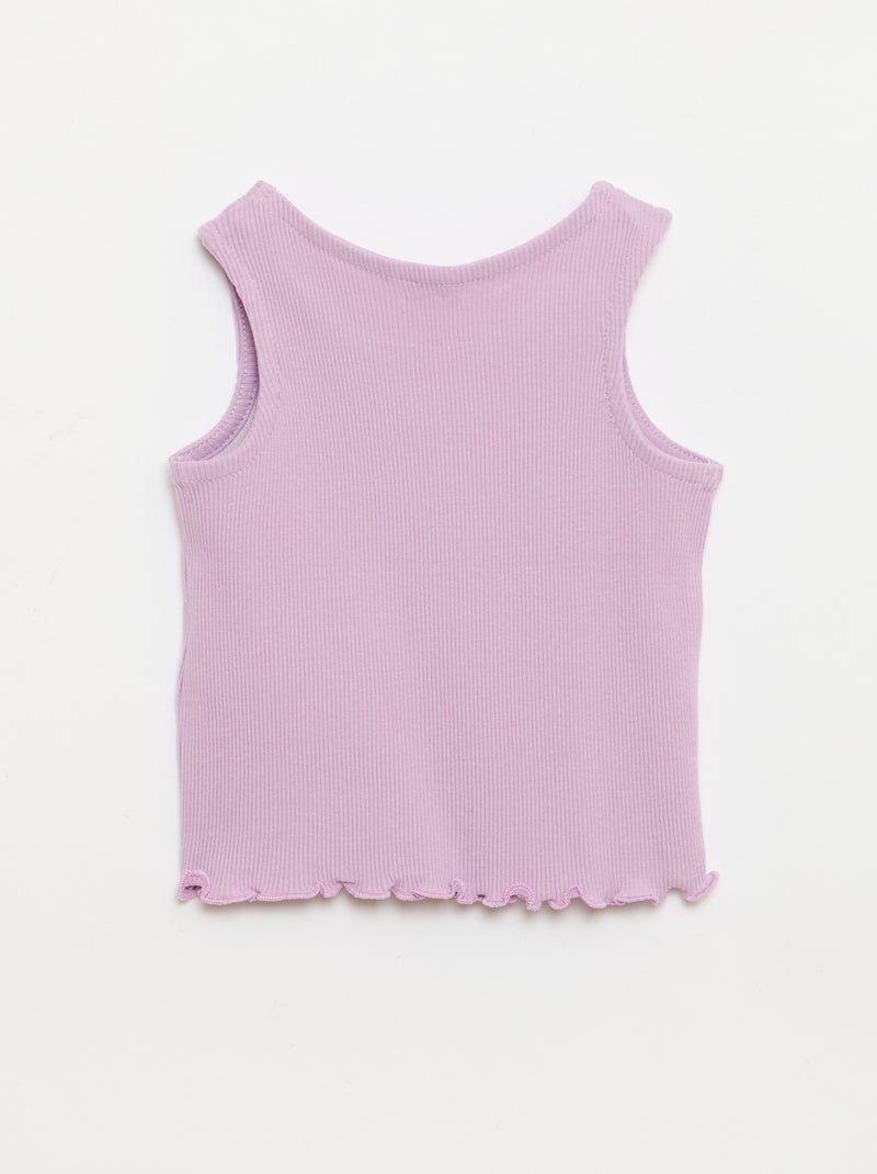 Top de canalé con bajo ondulado Purpura - Kiabi