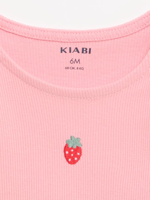 Top de canalé con bajo ondulado - Kiabi