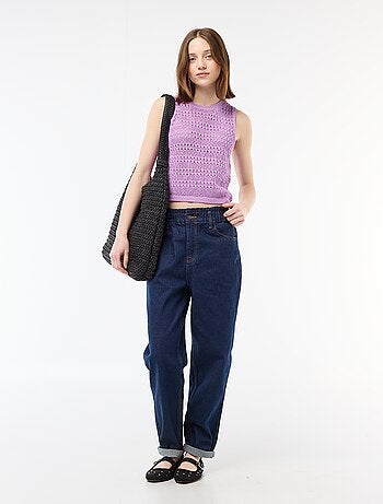 Top de croché calado con sisas amplias