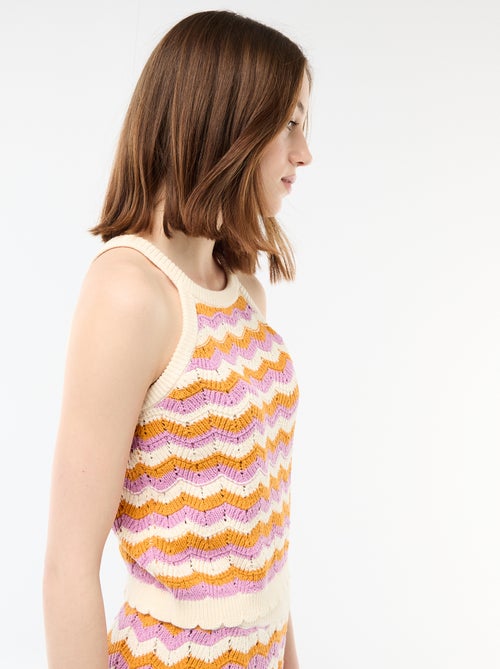 Top de croché con sisas americanas - Kiabi