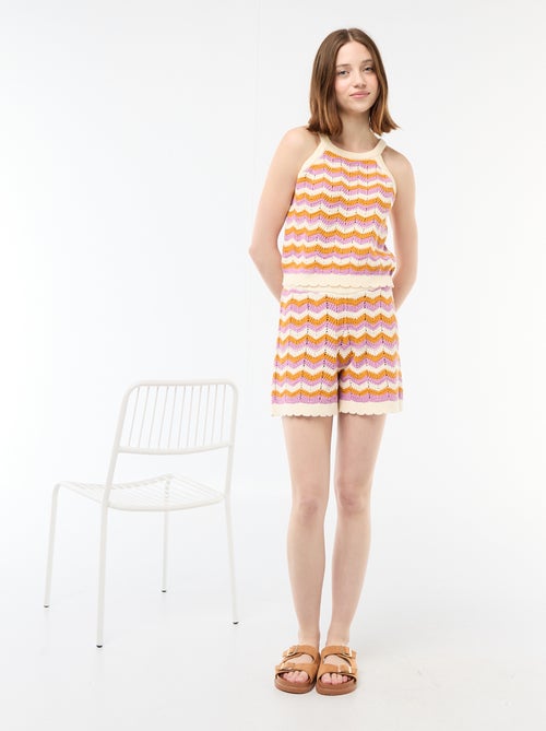 Top de croché con sisas americanas - Kiabi