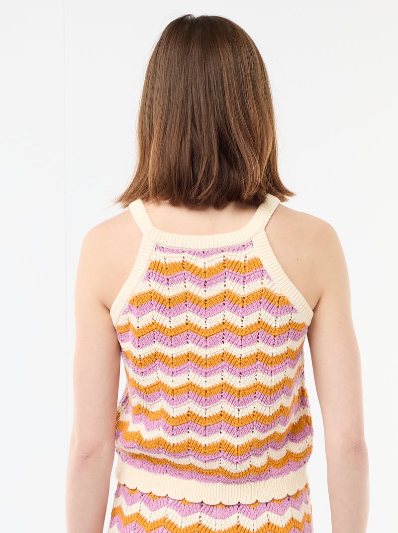 Top de croché con sisas americanas Beige - Kiabi