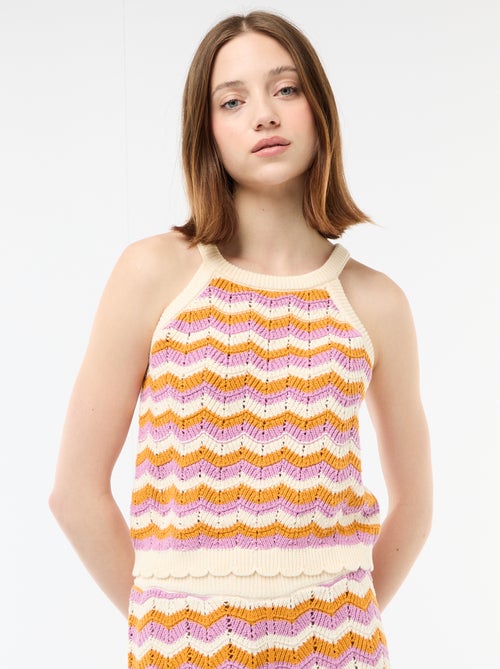 Top de croché con sisas americanas - Kiabi