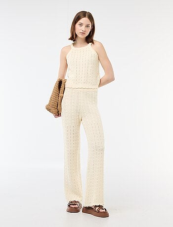 Top de croché con sisas americanas