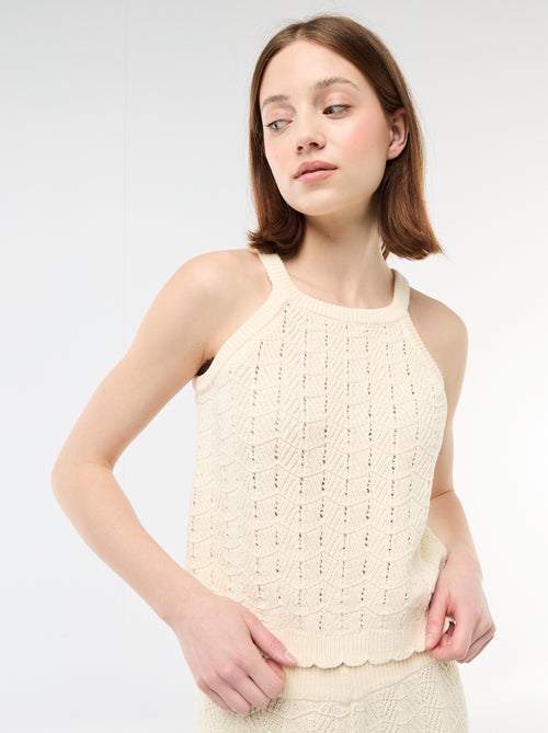 Top de croché con sisas americanas - Kiabi