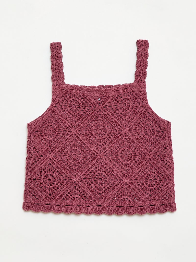 Top de croché liso Purpura - Kiabi