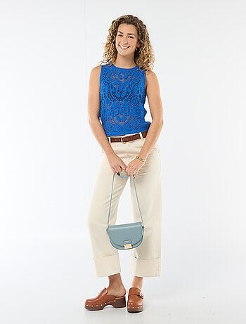 Top de croché sin mangas