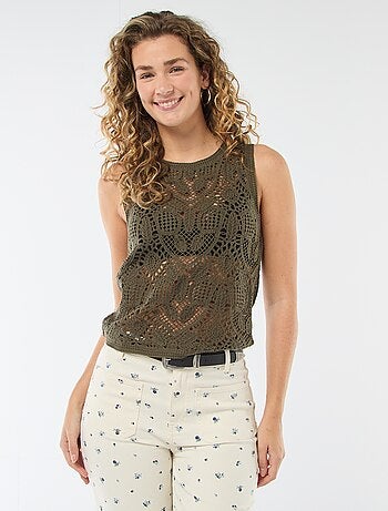 Top de croché sin mangas