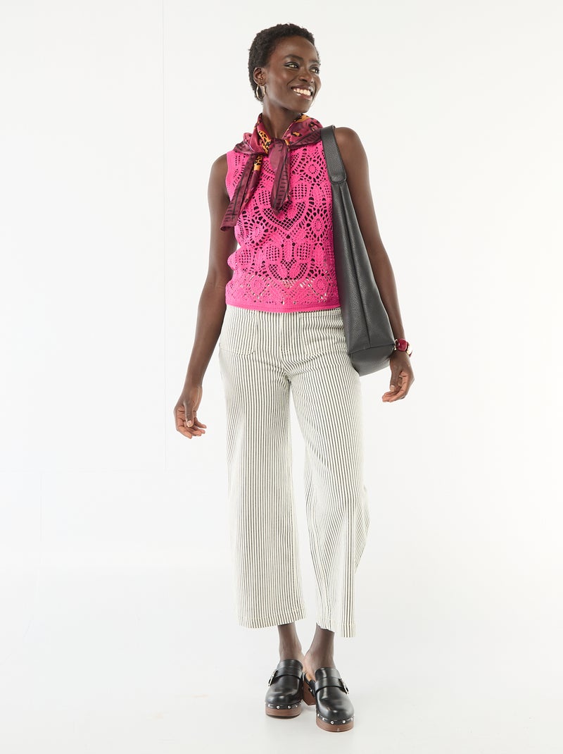 Top de croché sin mangas Rosa - Kiabi