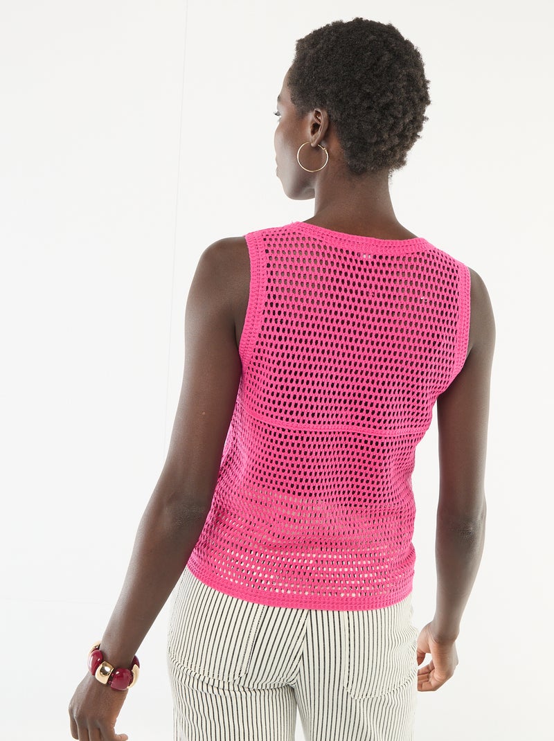 Top de croché sin mangas Rosa - Kiabi