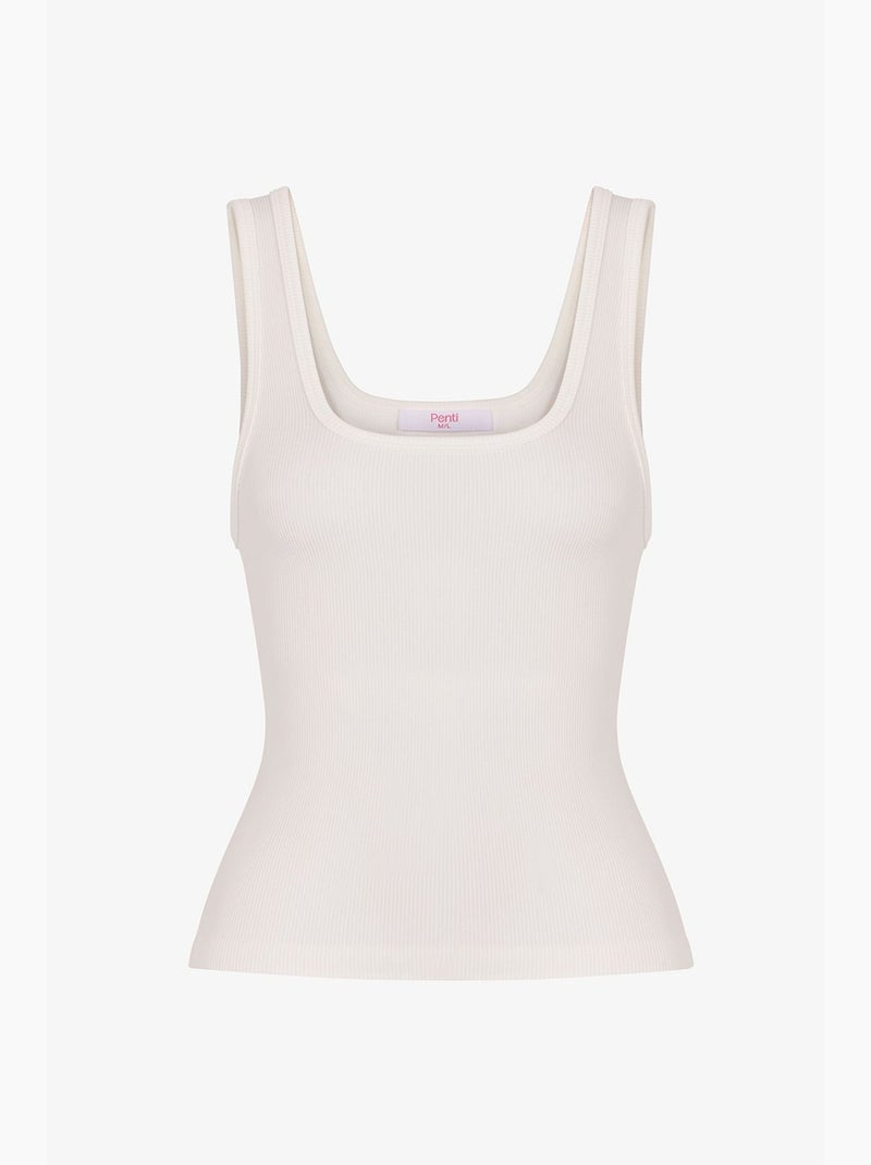 Top de cuello cuadrado sin costuras penti Blanco roto - Kiabi