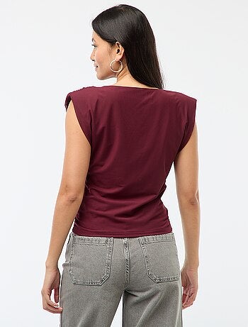 Top de cuello drapeado sin mangas