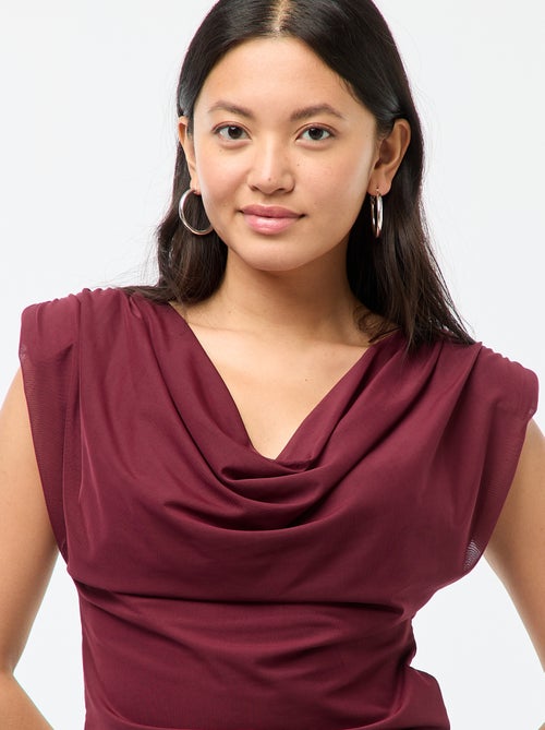 Top de cuello drapeado sin mangas - Kiabi