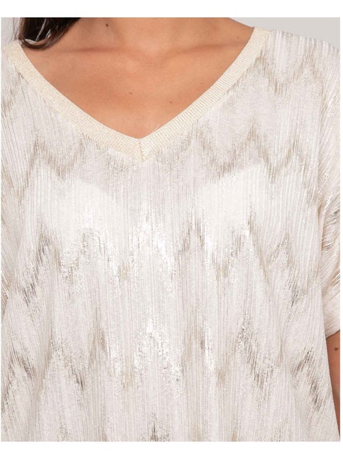 Top de cuello en V con motivos FERIDE - Kiabi Top de cuello en V con motivos FERIDE - Kiabi