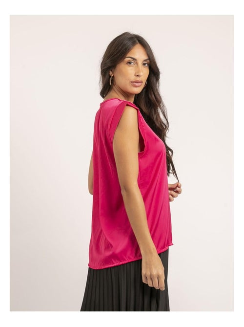 Top de cuello en V de satén FIKA - Kiabi
