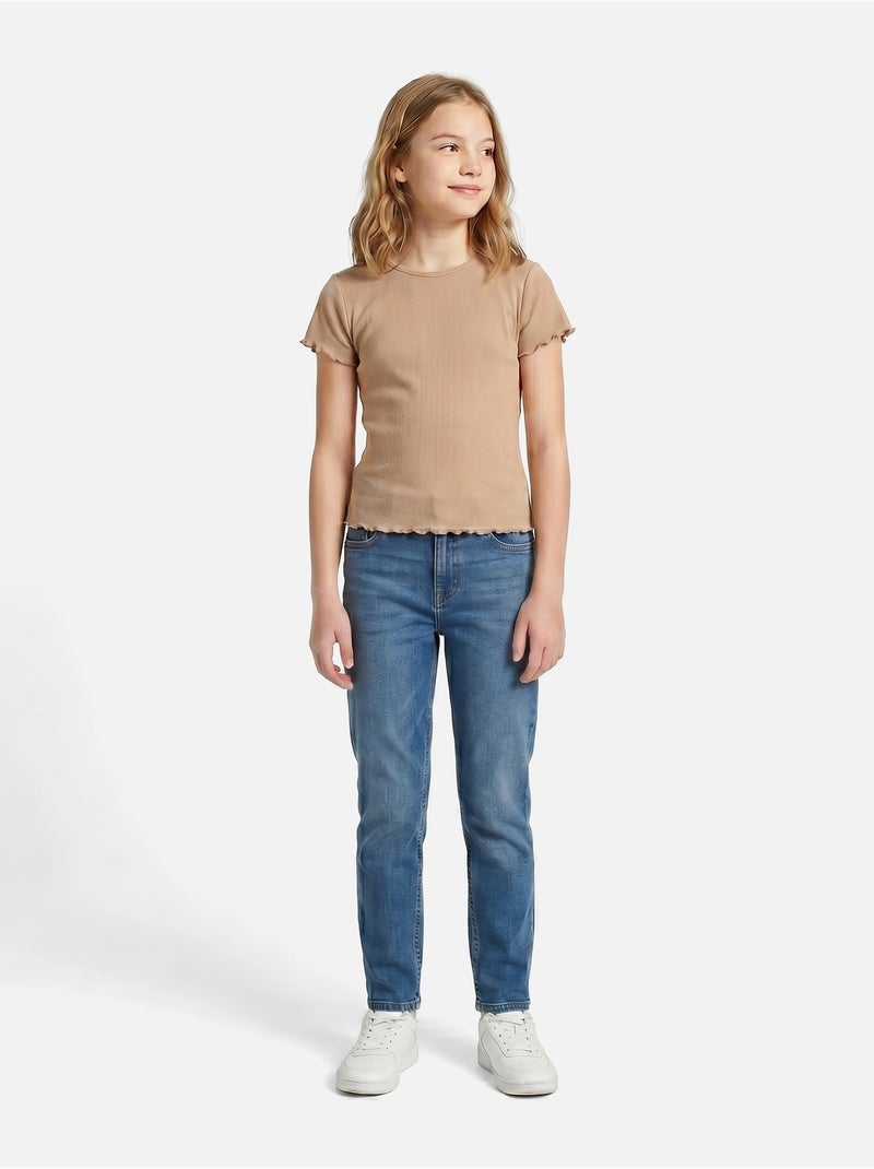 Top de cuello redondo - Kids Star Camel - Kiabi