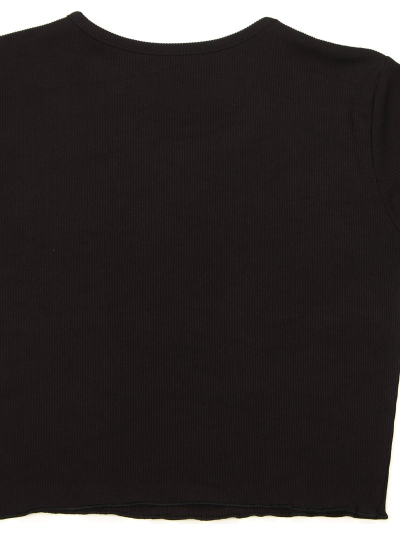 Top de cuello redondo - Kids Star Negro - Kiabi