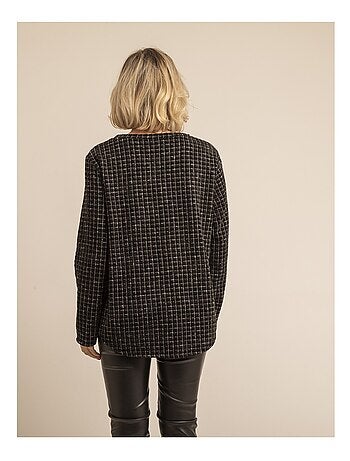 Top de cuello redondo a cuadros FLORETTE
