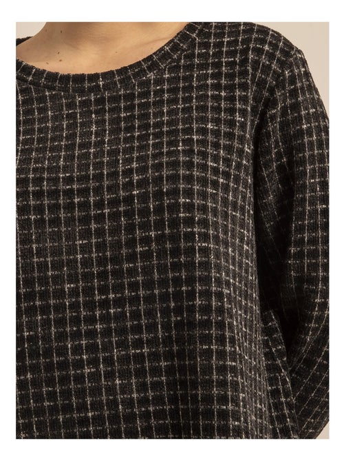 Top de cuello redondo a cuadros FLORETTE - Kiabi Top de cuello redondo a cuadros FLORETTE - Kiabi