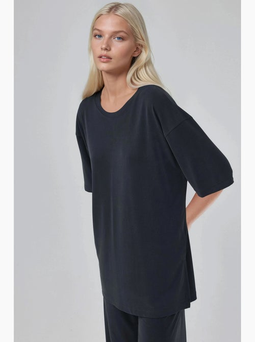 Top de cuello redondo y manga corta de corte relajado busem - Kiabi