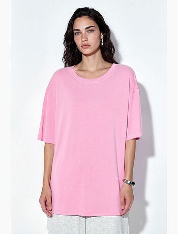 Top de cuello redondo y manga corta de corte relajado busem