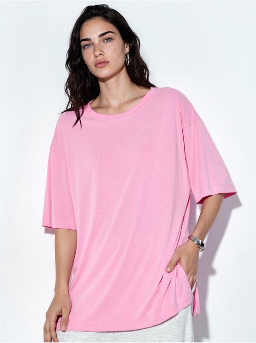 Top de cuello redondo y manga corta de corte relajado busem - Kiabi