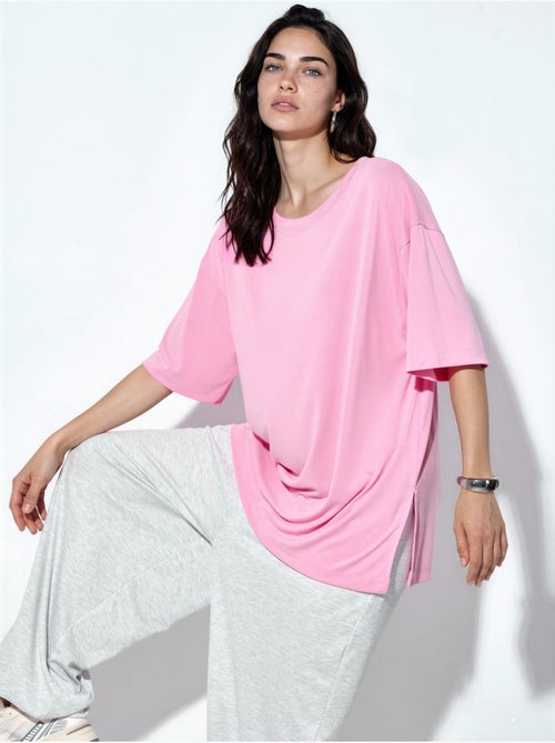 Top de cuello redondo y manga corta de corte relajado busem - Kiabi
