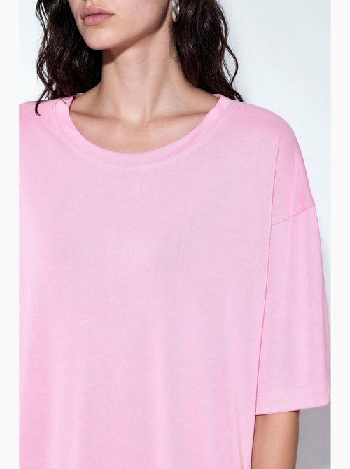Top de cuello redondo y manga corta de corte relajado busem - Kiabi