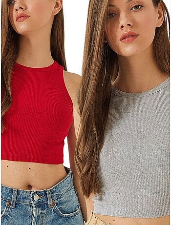Top de dos piezas acanalado lucci
