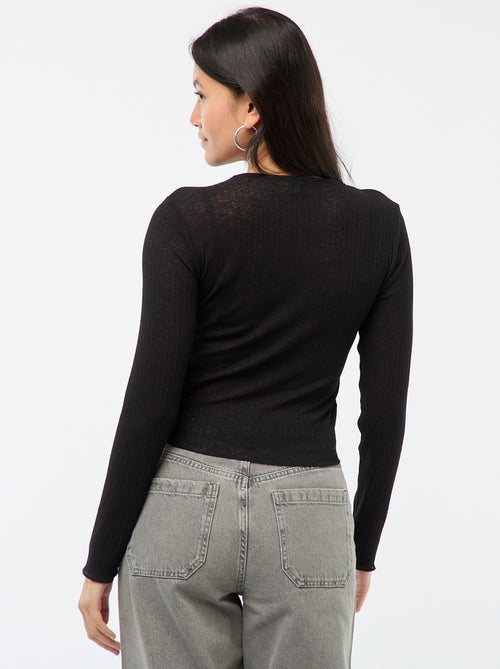 Top de encaje de manga larga - Kiabi