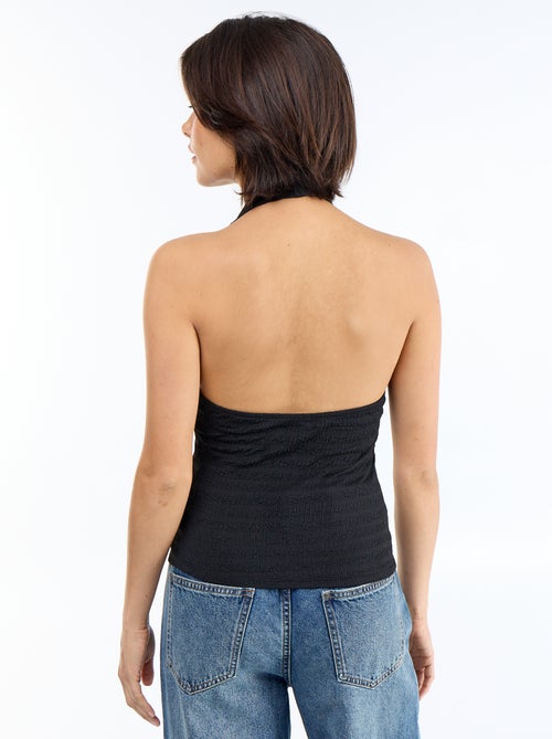 Top de espalda descubierta de lunares de tejido crinkle - Kiabi