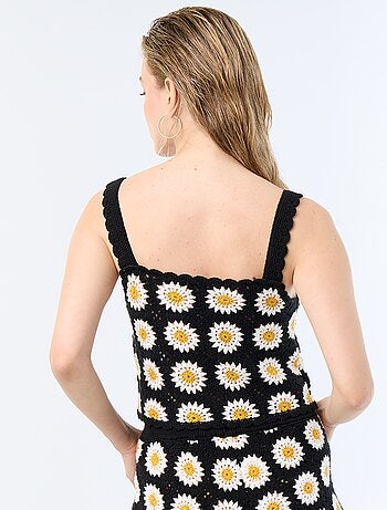 Top de ganchillo con estampado