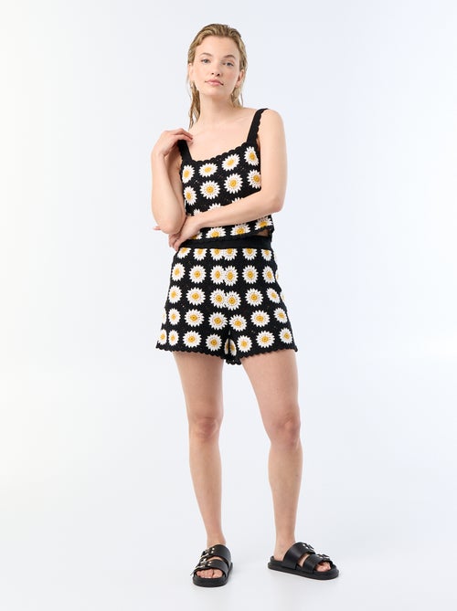 Top de ganchillo con estampado - Kiabi