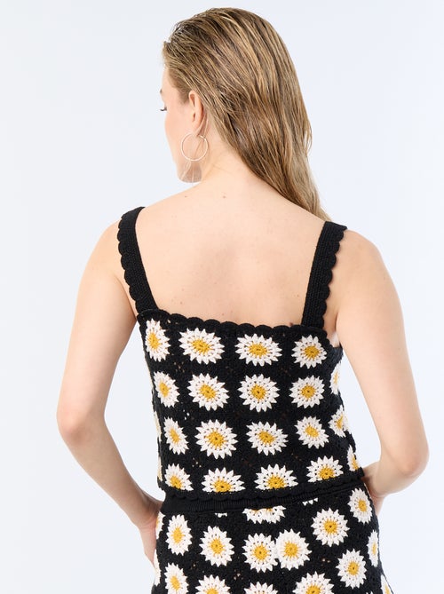 Top de ganchillo con estampado - Kiabi