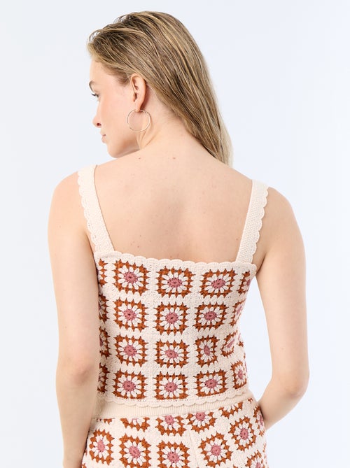 Top de ganchillo con estampado - Kiabi