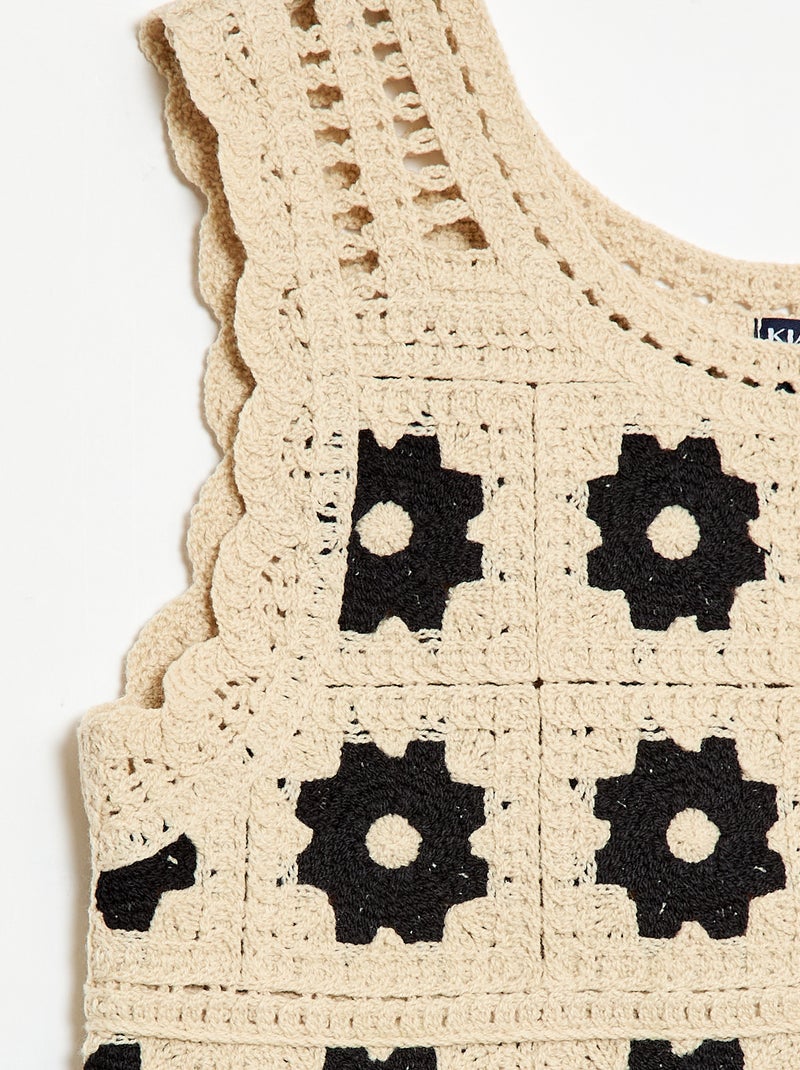 Top de ganchillo con motivo Beige - Kiabi
