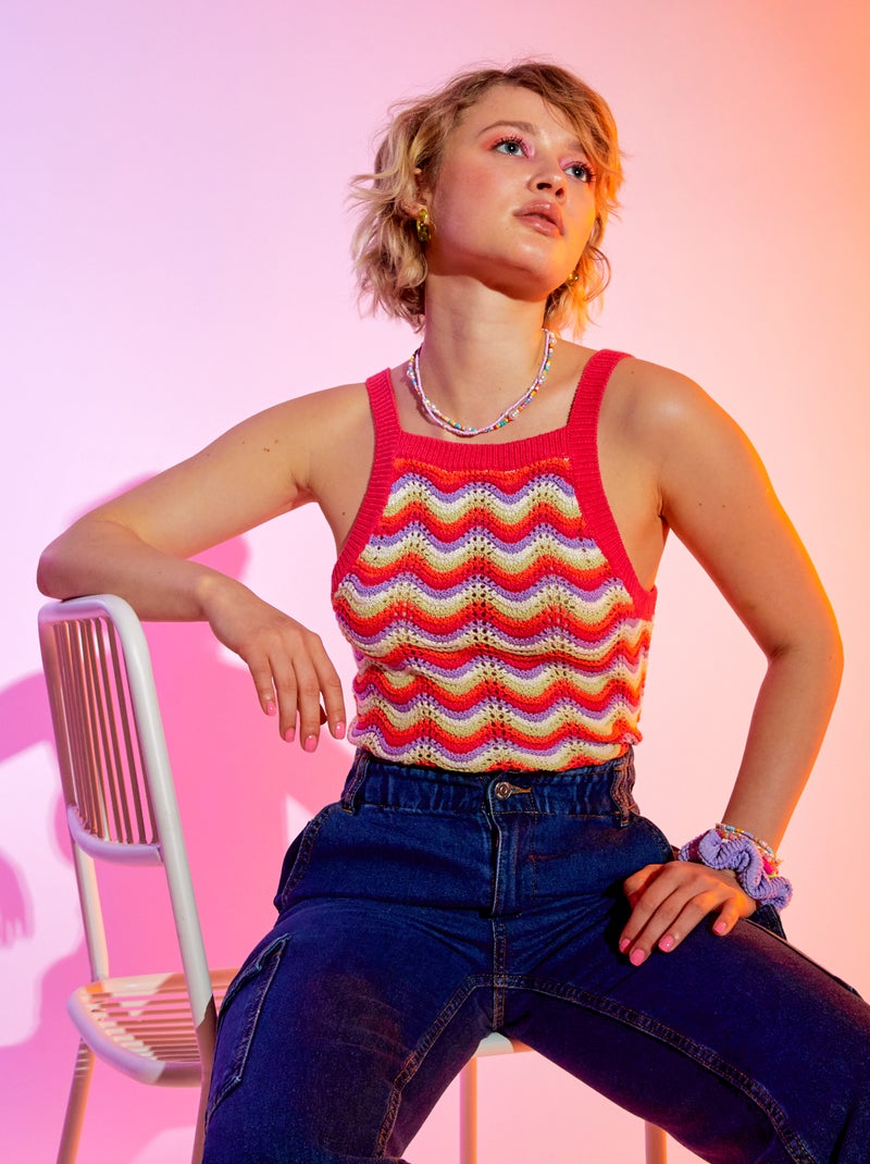 Top de ganchillo ROSA - Kiabi