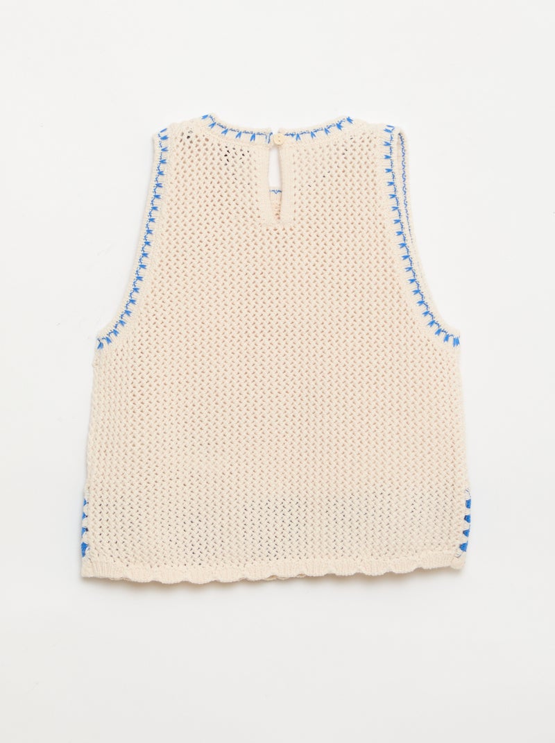 Top de ganchillo sin mangas Beige - Kiabi