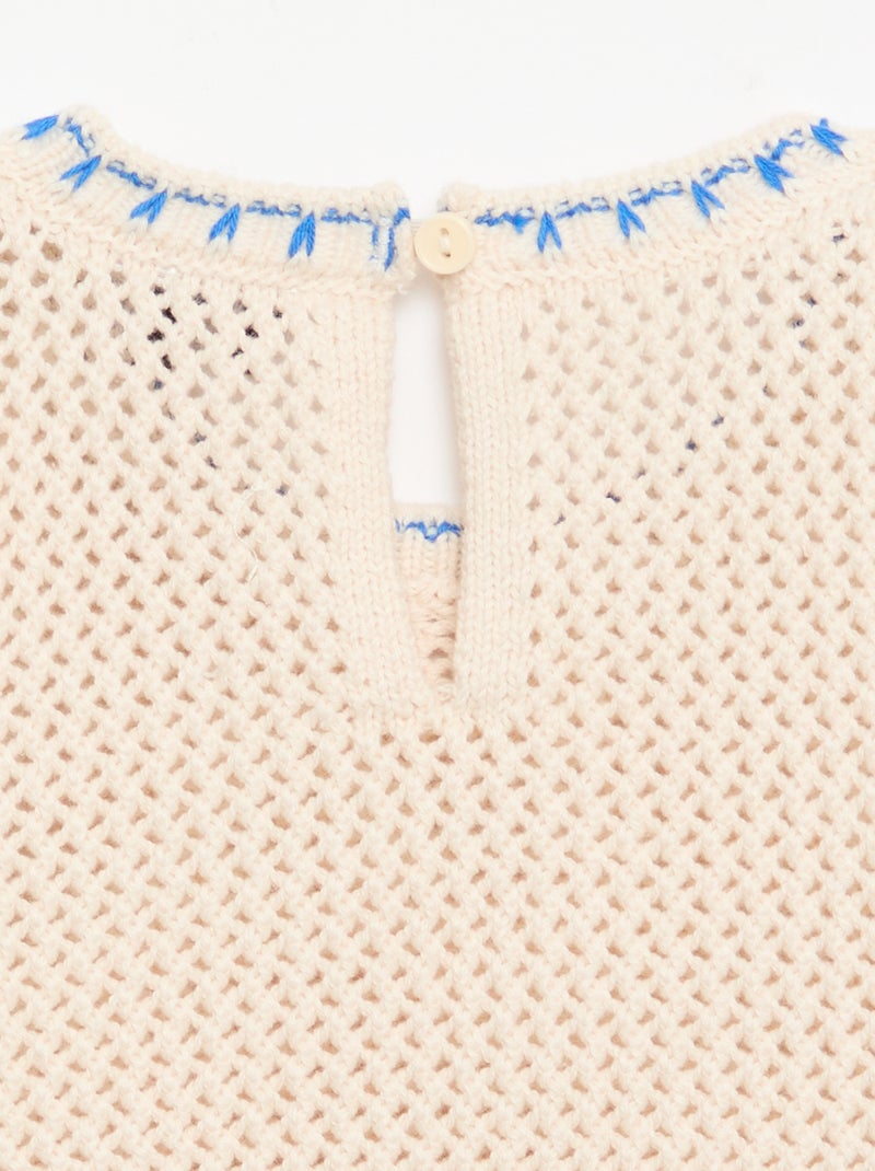Top de ganchillo sin mangas Beige - Kiabi