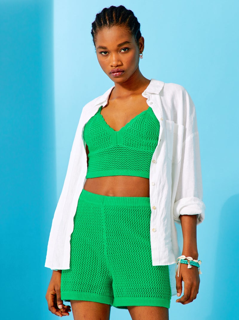 Top de ganchillo VERDE - Kiabi