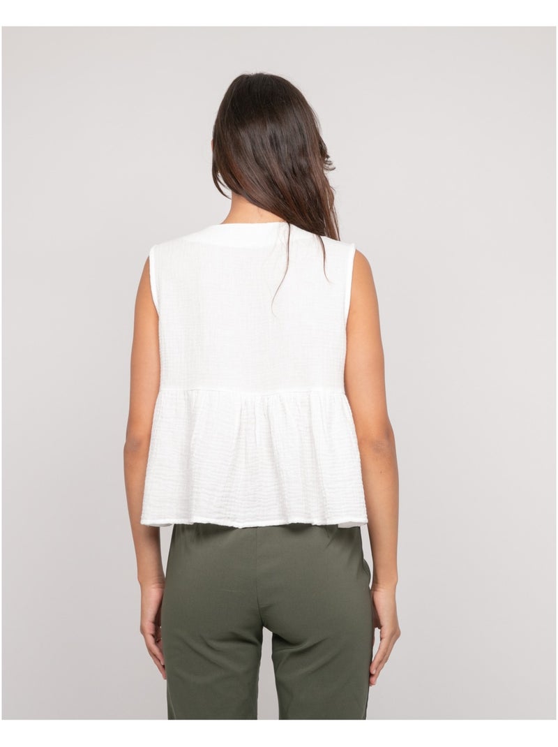 Top de gasa de algodón FROZETTE Blanco - Kiabi